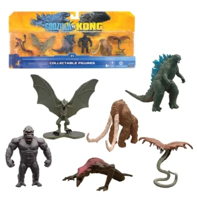 Afbeelding van MonsterVerse Godzilla vs Kong Set van 6 mini monsters 5,1 cm met iconische uit de film, gelimiteerde editie, meerkleurig, geschikt voor kinderen vanaf 4 jaar