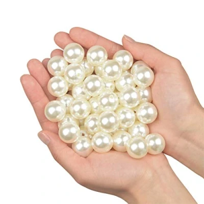 Afbeelding van Elegante parels, sieraden, 45 stuks, 20 mm, kunststof, decoratie, doe het zelf, halskettingen, bruiloft, feest, vaas, huis (ivoor, mm)