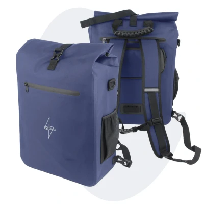 Afbeelding van Voltano Luxe E bike Fietstas / Rugtas Marine Blauw 28L Laptopvak