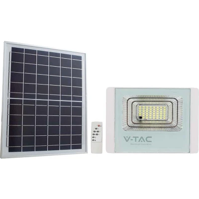 Afbeelding van V TAC VT 60W W Witte Schijnwerper op zonne energie 20W IP65 1650 Lumen 6400K