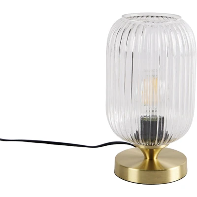 Afbeelding van QAZQA Art deco tafellamp messing Banci