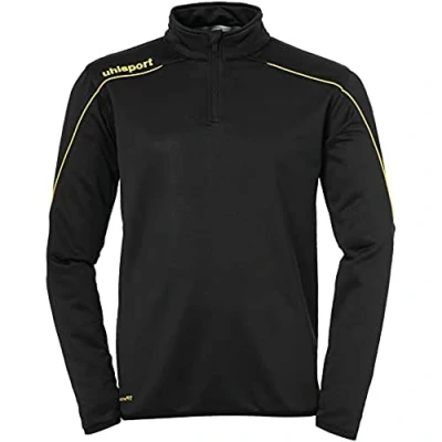 Afbeelding van uhlsport Stream 22 1/4 Zip Top voor jongens, zwart/citroengeel