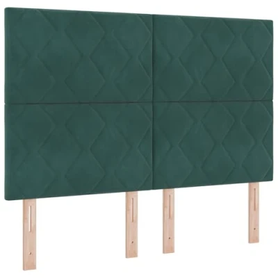 Afbeelding van vidaXL Hoofdbord Diamantblok Ontwerp Donkergroen 140 cm Fluweel