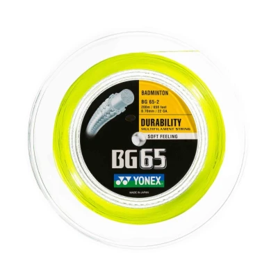 Afbeelding van Yonex BG65 badmintonsnaren 200m geel duurzaam