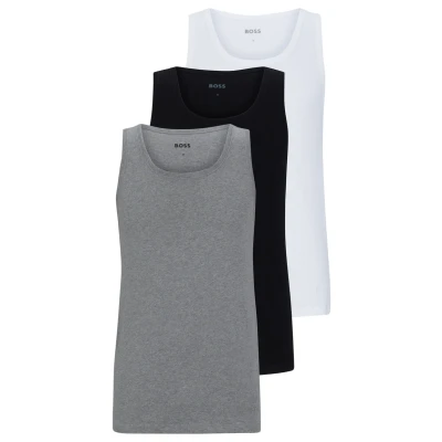 Afbeelding van BOSS TANK Classic 3 PACK Hemd, Heren, Maat: XL, Black