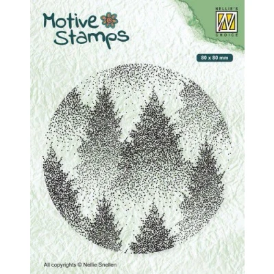 Afbeelding van Nellies Choice Christmas Silhouette Clearstamp Mistig Bos TXCS017 80x80mm (07 20)
