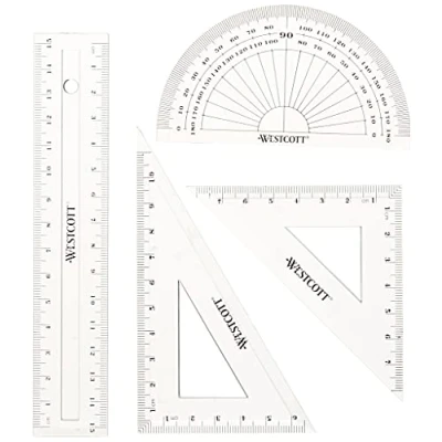 Afbeelding van Westcott E 10303 00 Wiskundeset, kunststof, transparant, 4 stuks