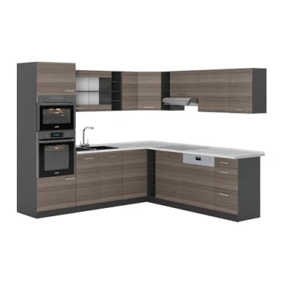 Afbeelding van Vicco Hoekkeuken R Line, Edel grijs/antraciet, 237 x 247 cm , WB Marmer