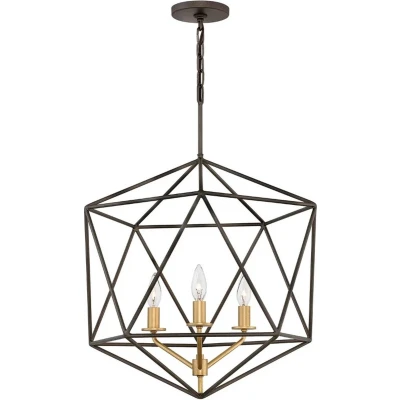 Afbeelding van Hinkley LED Pendelarmatuur Astrid 3X E14 Max 60W Dimbaar Matte Bronze and Deluxe Gold