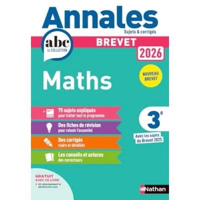 Afbeelding van MATHS 3E SUJETS ET CORRIGES