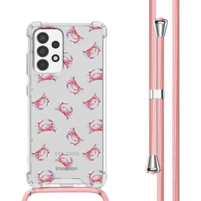 Afbeelding van iMoshion Hoesje Geschikt voor Samsung Galaxy A53 met Koord Design Meerkleurig / Crab Watercolor