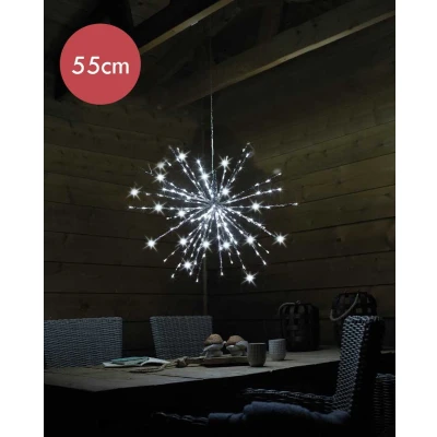 Afbeelding van Poolster wit met 144 micro LED lampjes Ø 55CM