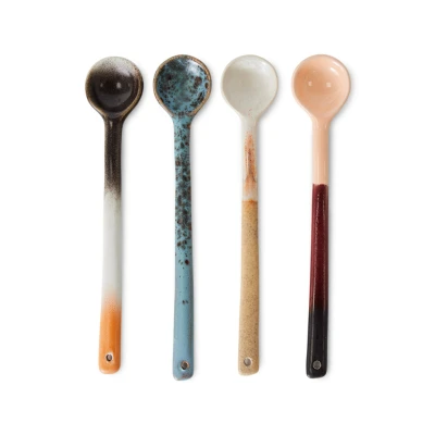 Afbeelding van HKliving 70&#039;s Spoons L Koffielepel Set Van 4 Multicolor