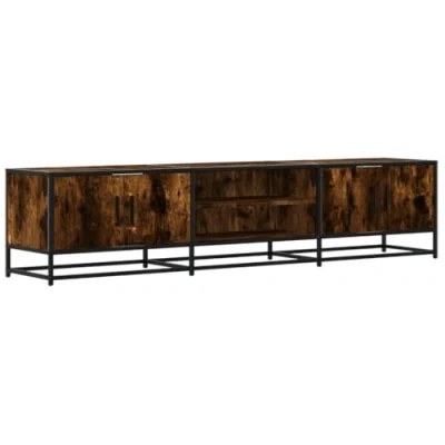Afbeelding van vidaXL Tv meubel 180x35x41 cm bewerkt hout gerookt eikenkleurig