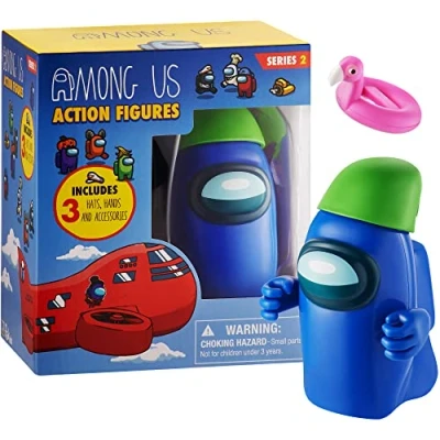 Afbeelding van Among Us actiefiguur blauw 12 cm Met cadeauverpakking Game merchandise