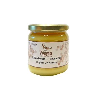 Afbeelding van Zonnebloemhoning 500g Weyn&#039;s Honingpot