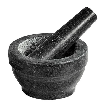 Image de Kesper 71501 mortier et pilon granite poli 16 x 8 cm