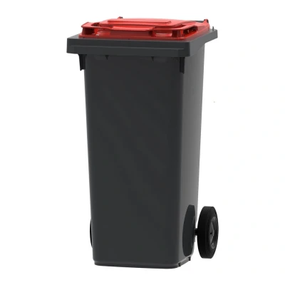 Afbeelding van Mini container Grijs/rood Inhoud: 120 liter