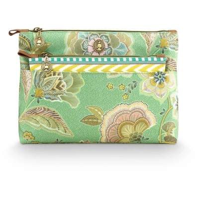 Afbeelding van Pip Studio Toilettas Set Caryn Cosmetic Bag Combi Matata Green