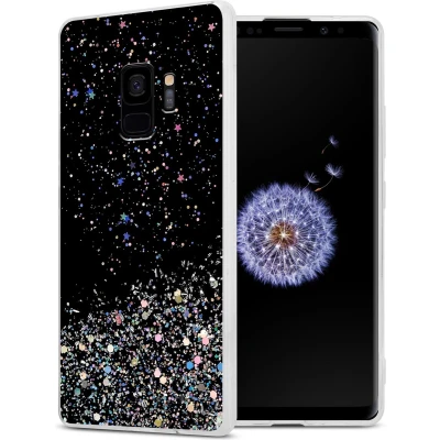 Afbeelding van Cadorabo Hoesje geschikt voor Samsung Galaxy S9 in Zwart met Glitter Beschermhoes van flexibel TPU silicone fonkelende glitters Case Cover Etui
