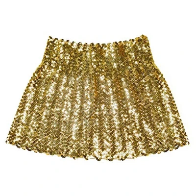 Afbeelding van Boland Minirokje Sequins goud (M) Volwassenen Showgirl Glitter and Glamour