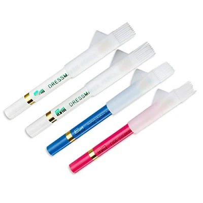 Afbeelding van Prym Set van 4 krijtstiften + borstel, wit/roze/blauw