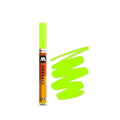 Afbeelding van Molotow ONE4ALL 2mm Acryl Marker Fluoriserend Groen Geschikt voor vele oppervlaktes zoals canvas, hout, steen, keramiek, plastic, glas, papier, leer...