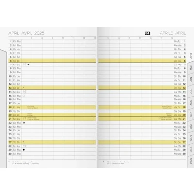 Afbeelding van rido/idé Vervangende maandkalender, effen model, 2025, 2 pagina&#039;s = 1 maand, DIN A6, 32 pagina&#039;s, wit