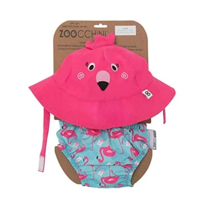 Afbeelding van Zoocchini UV zwemluier setje Franny the Flamingo maat L