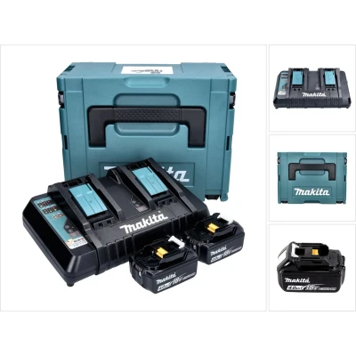 Afbeelding van Makita Power Source Kit 18 V met 2x BL 1840 B accu 4.0 Ah ( 197265 4 ) + DC RD dubbele lader 196933 6 Makpac