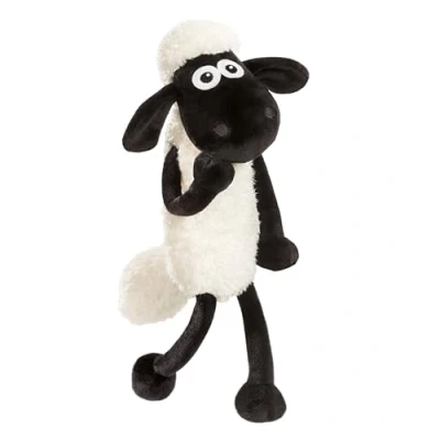 Afbeelding van Shaun het schaap knuffel, 25 cm, wit, pluche dier, schattige knuffel om te knuffelen, spelen, voor kinderen en volwassenen, een geweldig cadeau idee