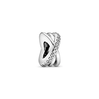 Afbeelding van PANDORA Moments Funkelnde &amp; Gepolijst Linien Twischenelement Sterling Zilver 791994CZ, Metaal, Zirkonia