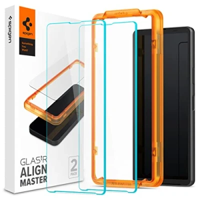 Afbeelding van Spigen AlignMaster Gehard glas compatibel met Sony Xperia 10 VI, V, 2 stuks, inclusief installatieset, ultra helder, 9H displaybescherming