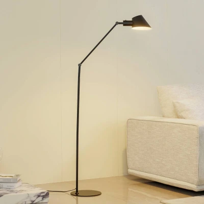Afbeelding van Lindby vloerlamp Corali, zwart, metaal, hoogte 176,5cm