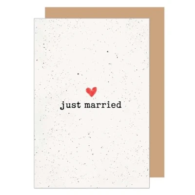Afbeelding van Edition Seidel Hoogwaardige huwelijkswenskaart met envelop, bruiloftswenskaart, Just Married, bruidspaar liefde (H491 SW025)