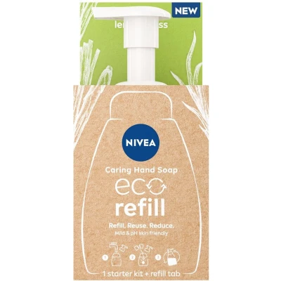Afbeelding van Nivea Caring Hand Soap Eco Refill Starter Kit Lemongrass Scent
