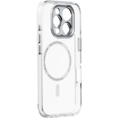 Afbeelding van iPhone 16 Pro Camera Case doorzichtig Snelle Lensbevestiging Kristalhelder Design MagSafe Compatibel 2M Valbescherming Duurzaam Gerecycled Materiaal Draadloos Opladen