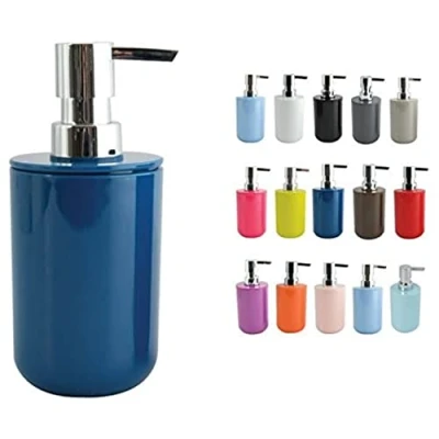 Afbeelding van MSV Zeeppompje/dispenser Porto PS kunststof marine blauw/zilver 7 x 16 cm 260 ml