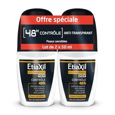 Afbeelding van Etiaxil Deodorant Mannen Anti Transpirant 48H Controle Roll On Set van 2 x 50 ml