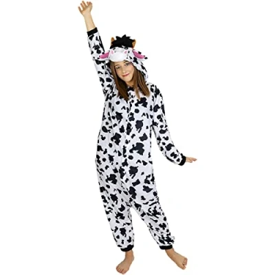 Afbeelding van FUNIDELIA Onesie Koe Kostuum voor Vrouwen en Mannen Maat: S M Wit