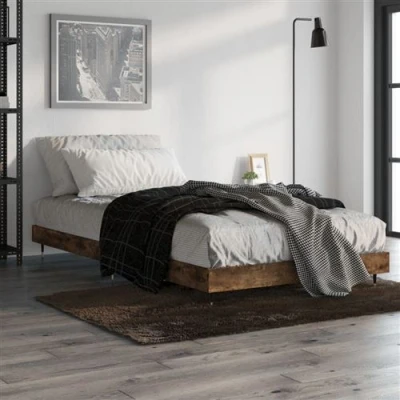 Image de vidaXL Cadre de lit sans matelas chêne fumé 100x200 cm bois ingénierie832162
