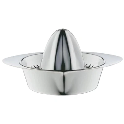 Afbeelding van WMF Gourmet citroenpers met houder, Ø 9 cm, handmatige citruspers voor sinaasappel, citroenen, limoenen, Cromargan roestvrij staal mat, vaatwasmachinebestendig