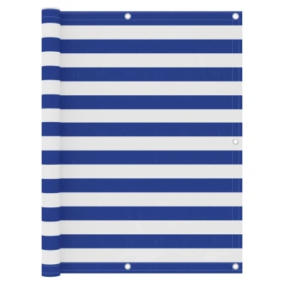Afbeelding van Balkonscherm 120x600 cm oxford stof wit en blauw