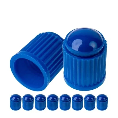 Afbeelding van Ventieldop van ABS, 10 stuks, blauw met afdichting voor autoventielen, motorfiets, scooter, aanhanger, fiets, autoventieldop, autobandenventiel, pet