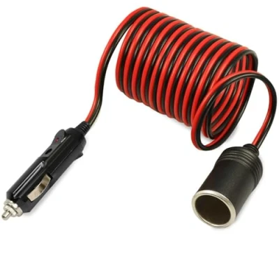 Afbeelding van OcioDual Verlengkabel met sigarettenaanstekeraansluiting voor auto, 12 V/24 V, 3 m, zwart, verlenging auto&#039;s, vrachtwagens, motorvoertuigen