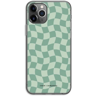 Afbeelding van Case Company® hoesje geschikt voor iPhone 11 Pro Grid Groen Soft Cover Telefoonhoesje Bescherming aan alle Kanten en Schermrand