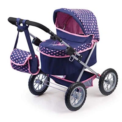 Image de Bayer Design 13052AA Poussette Landau pour Poupée Trendy, réglable, pliable, sac, rose, bleu