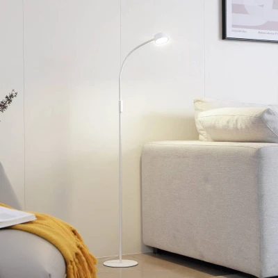 Afbeelding van Lindby LED vloerlamp Maori, wit, metaal, CCT, dimbaar