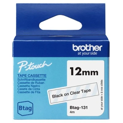 Afbeelding van Brother BTAG 131 labelprinter tape Zwart op zilver
