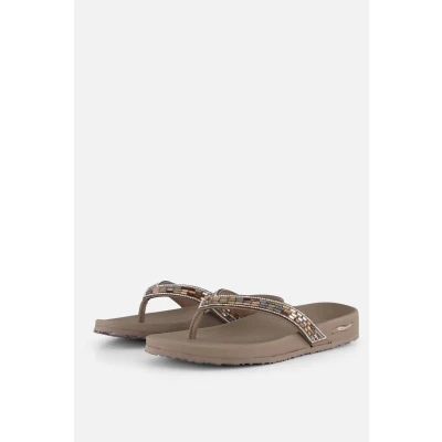 Afbeelding van Skechers Arch Fit Meditation Glam Gal Dames Slippers Taupe